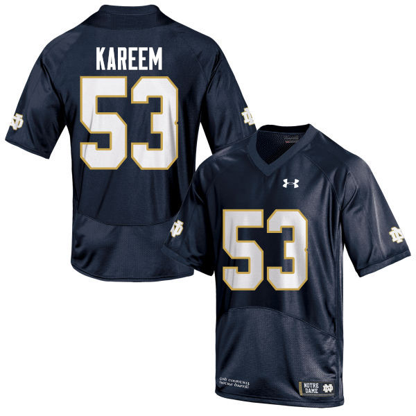 Men #53 Khalid Kareem Notre Dame Fighting Irish College Football Jerseys-Navy Blue